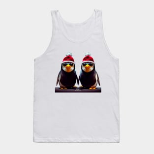 Couple of cute Christmas penguins Tank Top